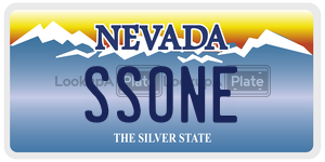 SSONE license plate in Nevada