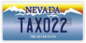 TAX022 license plate in Nevada