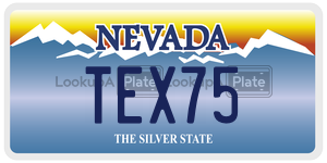 TEX75  license plate in NV