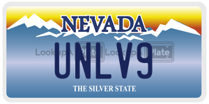 UNLV9 license plate in Nevada