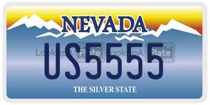 US5555 license plate in Nevada