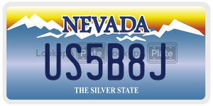 US5B8J  license plate in NV
