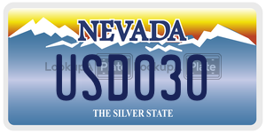 USD030  license plate in NV