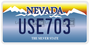 USE703  license plate in NV