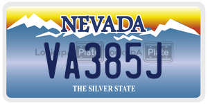 VA385J  license plate in NV