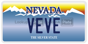 VEVE license plate in Nevada