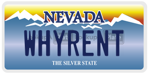 WHYRENT  license plate in NV