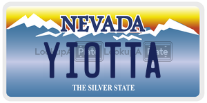 YIOTTA license plate in Nevada