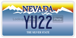 YU22  license plate in NV