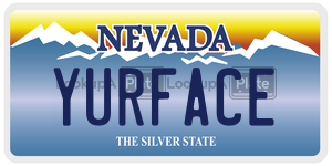 YURFACE  license plate in NV