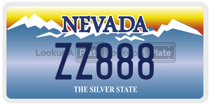 ZZ888  license plate in NV