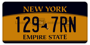 1297RN  license plate in NY