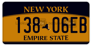 13806EB  license plate in NY