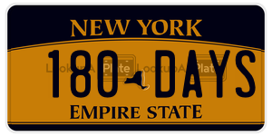 180DAYS  license plate in NY