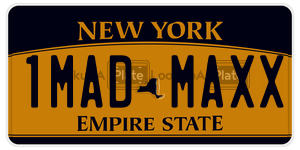 1MADMAXX license plate in New York