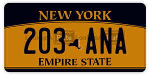 203ANA license plate in New York