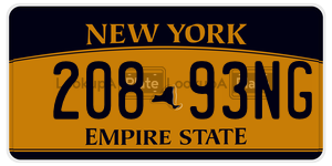 20893NG  license plate in NY