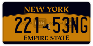 22153NG license plate in New York