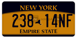 23814NF  license plate in NY