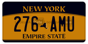 276AMU  license plate in NY