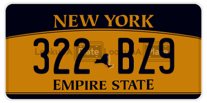 322BZ9  license plate in NY
