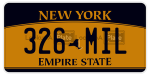 326MIL  license plate in NY