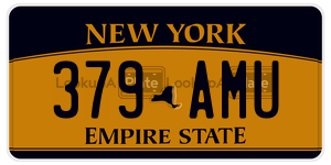 379AMU  license plate in NY