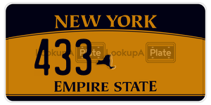 433  license plate in NY
