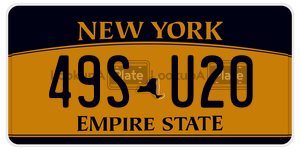 49SU20  license plate in NY