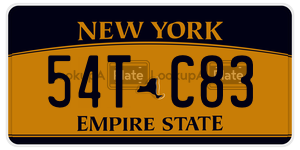 54TC83  license plate in NY