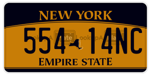 55414NC  license plate in NY