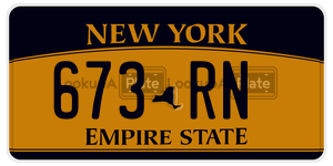 673RN  license plate in NY