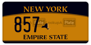 857 license plate in New York