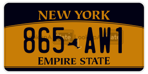 865AW1  license plate in NY
