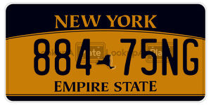 88475NG  license plate in NY