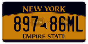 89786ML  license plate in NY