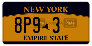 8P93  license plate in NY