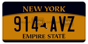 914AVZ  license plate in NY