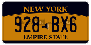 928BX6  license plate in NY