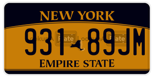 93189JM  license plate in NY
