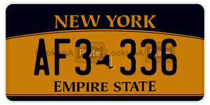 AF3336 license plate in New York