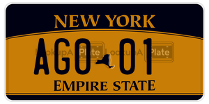 AG001 license plate in New York