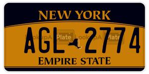 AGL2774  license plate in NY