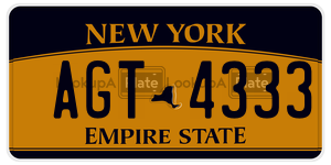 AGT4333  license plate in NY