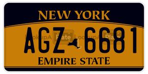 AGZ6681  license plate in NY