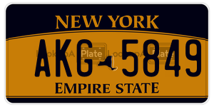 AKG5849  license plate in NY