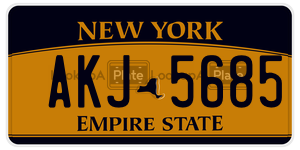 AKJ5685  license plate in NY