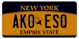 AKOESQ license plate in New York