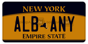 ALBANY  license plate in NY
