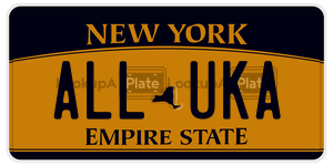 ALLUKA  license plate in NY